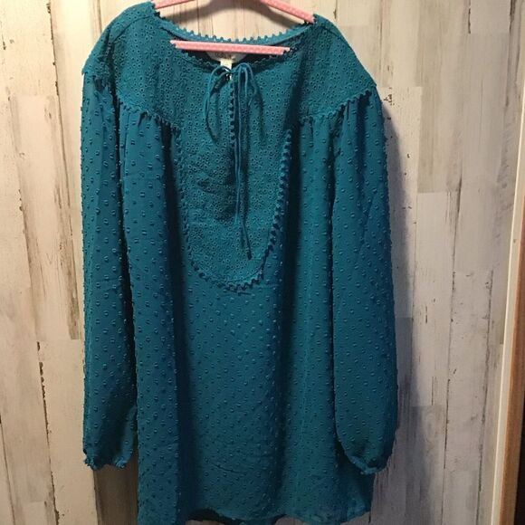 Matilda Jane fringe , tie top collar blouse, girls, extra small - Picture 1 of 8